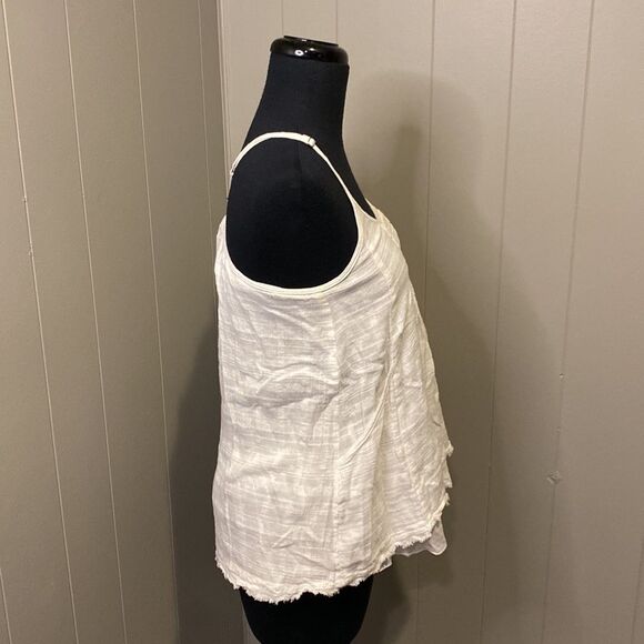 Anthropologie Lili’s Closet Extra Small Strap Tunic White 100% Cotton Pleated - Picture 3 of 9